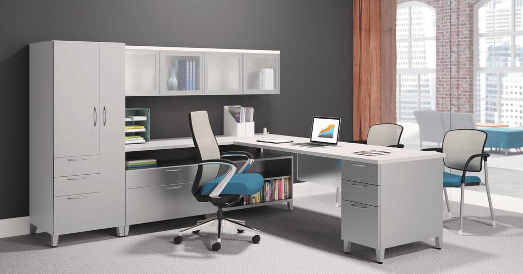 CONTAIN Contain Storage shown with Ignition Task Chair and Ceres Guest Seating.
