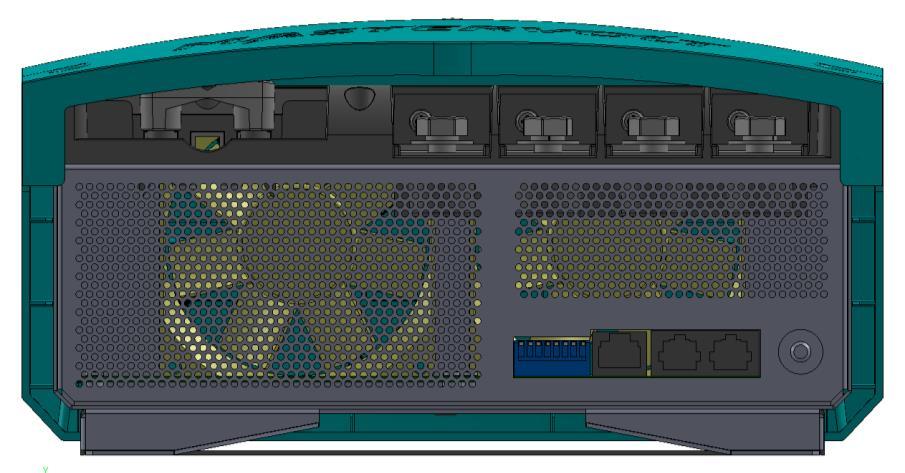 6 OVERVIEW CONNECTION COMPARTMENT Figure 5: connection compartment 1 4 5 6 2 3 7 8 9 10 11 12 1 Screw terminals AC input 7 Common negative output terminal 2 Cable clip for AC-wiring 8