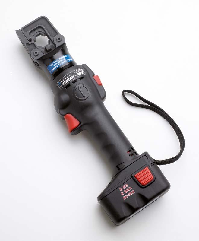 9.6 V CORDLESS HYDRAULIC CRIMPING TOOL Crimping D i m e n s i o n s m m force Battery kg kn Ni-MH (with battery) length height width 35 342
