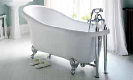 Double Ended Roll Top Bath L: 1690 W: 750mm With Chrome Feet & Waste: 474-812
