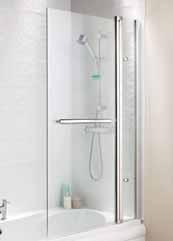 Bath Screens Straight Bath Screens Guaranteed for two years* Anti-limescale treated glass for easy cleaning 5-6mm toughened safety glass 20mm of