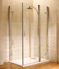 Quadrant Enclosure with Integral Rotating Shelves & Towel Rail 160-589 H: 1900 W: 900 D: 900mm Rotating shelves can sit inside or outside the showering