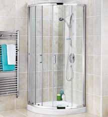 800mm or 900mm Compatible with Wickes Teardrop Quadrant Shower Tray (not supplied) Single Door Teardrop Quadrant Enclosure Side Opening