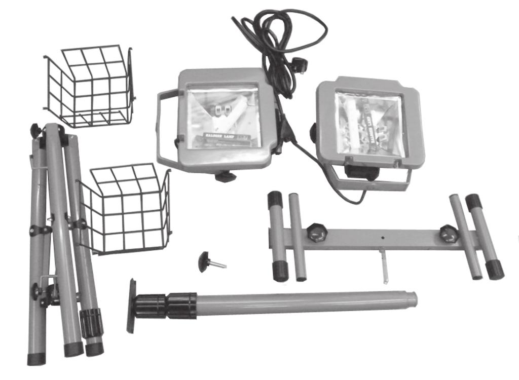 COMPONENTS The CHL1260 floodlights include the following components: 2 1 6 5 4 3 1. 2 x Lamp Assemblies 2.