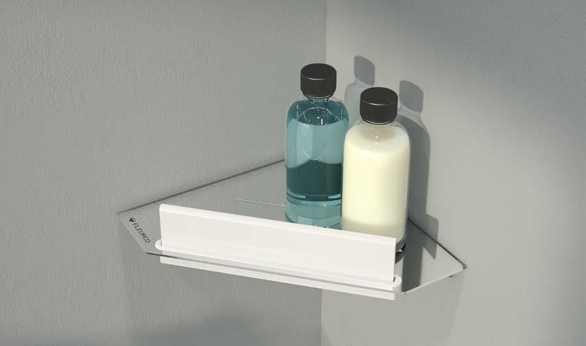 claro VERITAS MODEL VCC0808-18-11 claro corner shelf with squeegee Product sides height vcc0808-18-11 8 1 /4" 210mm 7 /8" 20mm height with squeegee 2 3 /8" 60mm Finish Price white / chrome $88 Corner