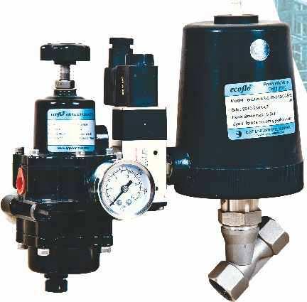 AngleSeat Valves AS pneumatic valve AS pneumatic valve AS SERIES PNEUMATIC VALVES ORDERING CODE Model Body Material Connections Piston Control Mode Options ecofloas 0: AISI 0 : Welded 0 : Standard (