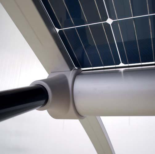 The E-Port offers a loading performance of 22 kw. Hybrid material design E-Port is the first composite-solar-carport in the world.
