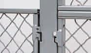 EZ-Wire Partition System Electrostatic gray baked enamel finish Woven wire mesh EZ-clip (hook) and pin assembly Standard Wire Panels Panels stack together to form partitions and walls.