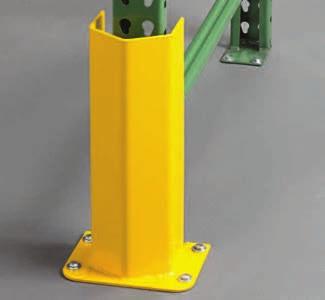 Steel Rack Protectors 3 /16" thick, 6-gauge steel Fits up to a 3 1 /2"W upright 8"Wx6"D base plate 9/16" dia. bolt holes. Mounting hardware not included.