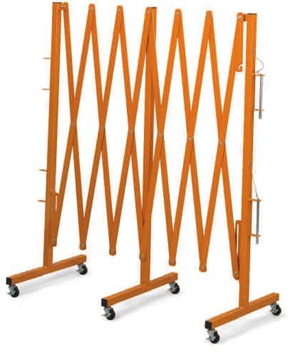 00 Expand-A-Gate Security Gates Painted steel 11' extended width 37"H or 43"H Lightweight gates can be easily moved by one person. Multiple gates may be attached together. Collapsed gates nest.