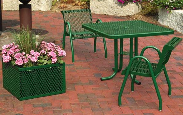 00 NOTE: More colors available, call for information. PETERSEN Concrete Benches Steel mesh with thermoplastic coating 6' and 7' lengths Pre-cast concrete frame. Extremely durable and maintenance free.