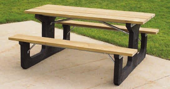9 Outdoor Products SEATING Economical Picnic Tables Natural wood surfaces 6' and 8' lengths Easy to assemble. 1 1 /2" all-welded steel tube frame. Made in USA. Lgth. No. $ 6' 4236100-S 339.