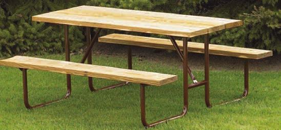 Recycled Plastic Tables with Steel Frames Recycled plastic surfaces 6' and 8' lengths 62 67% post-industrial recycled planks No painting or maintenance required. 1 5 /8" O.D.