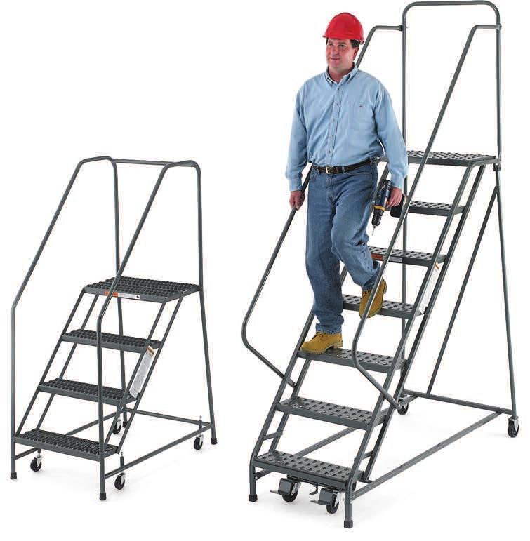 Dock Equipment LADDERS (See page 508 for Ladder Selection Guide) 8 General-purpose perforated tread is for use indoors. Non-slip Grip Strut tread is ideal for outside or wet areas.