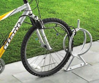 grade mount Holds 2 bikes Secures two bikes in a small amount of space. Choose either flange mount with square foot plate that attaches securely to concrete or below grade mount.