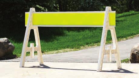 50 A-Frame Traffic Barrier Durable structural foam legs will not rust, crack or peel. Exterior-grade PVC I-beams have UV inhibitors.