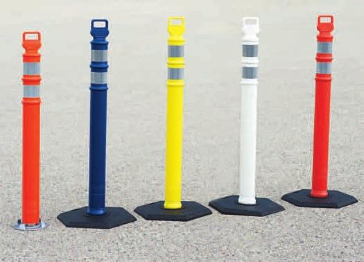 Outdoor Products PARkiNg lot & TRAffiC 9 Aluminum Base CORTINA EZ Grab Delineator Posts EZ grab handle eases portability and placement. 100% impact-resistant low-density polyethylene construction.