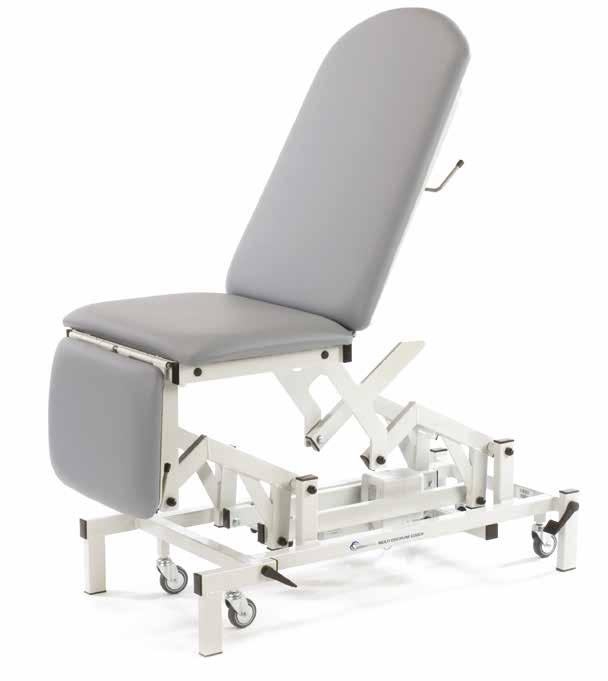 47cm 38cm 49cm 93cm -85 Height range 50cm to 105cm Medicare Multi-Couch - Single Footrest Incorporating both an adjustable angle backrest and a single drop end foot section, these models are suitable