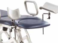 capacity of 240Kg (528lbs) Adjustable angle electric backrest from horizontal to Crescent shaped seat design Fully adjustable patient leg supports Fitted with debris tray, side support loops