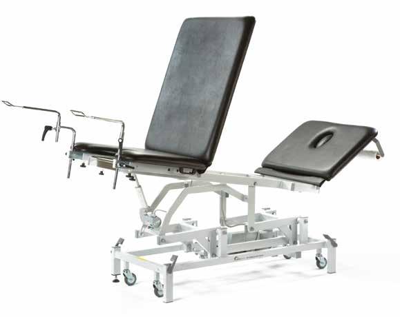 SM8543 SM8543D Electric height, tilt and backrest with manual head section, retractable wheel system Deluxe Model complete with base cover, matching operators chair and head support cushion,