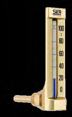 SIKA thermometer type 292 B, angle 90 Type 292 B Nominal size 150 mm Immersion tube Ø 10 mm, brass Connection thread: G½, brass DIN 16186 B Approved by Germanischer Lloyd Certificate No.