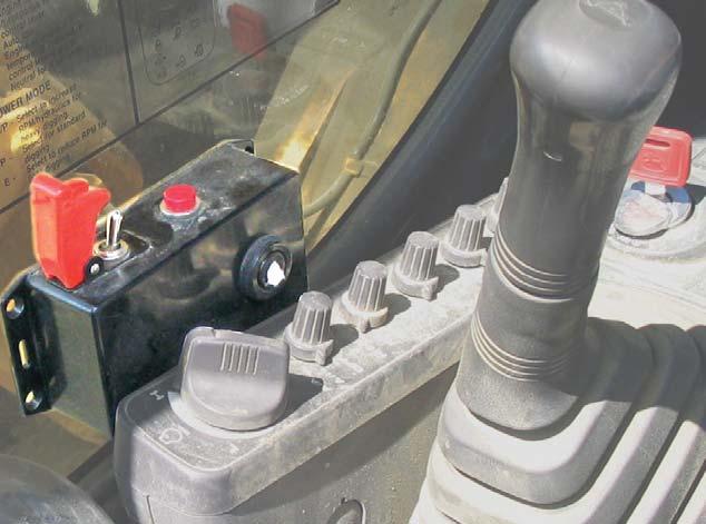 Hydraulic Quick Coupler Electrical Installation 1. Install the hydraulic quick coupler control box in the cab, within reach of the seated operator.