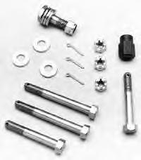Motor Mounting Hardware A. B. C. Upper and Lower Motor Mount Kit Complete stock motor mount kits feature special length heat treated bolts, castle nuts, cotter pins, and heavy duty washers.