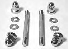 9896-12 Parkerized Gas Tank Mounting Kit Milled Hex Acorn or Pike Chrome plated custom nuts, washers and studs
