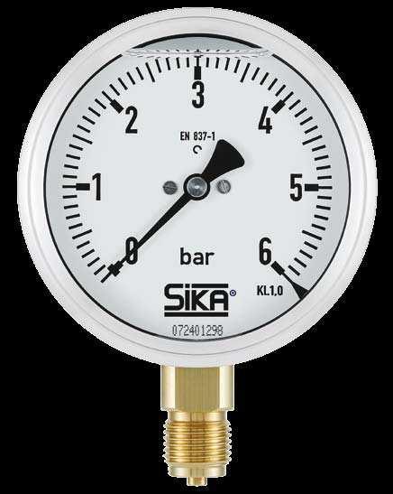 Pressure gauges SIKA pressure gauges, type MRE-M and MRE-g SIKA Pressure gauges are Bourdon type quality gauges, manufactured according to EN 837-1.
