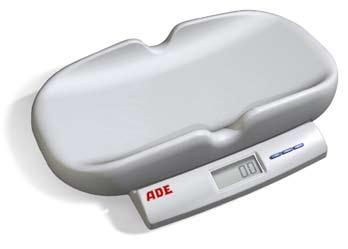 mains Graduation: 5g 525 x 143 x 290mm. Weight: 2.4kg approx Baby Tray size: 525 x 90 x 275mm M10617 A.D.E. Electronic Baby and Toddler Scale A.D.E. Midwives Baby Scale 100.
