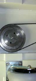 Check the chain by pressing on the chain. The chain should be tight with a small deflection of 1/32 of an inch with moderate hand force.
