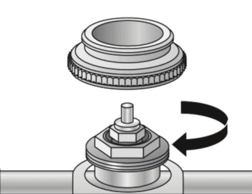 Manually positioning actuator 3. Fig. 5. Step 3: Pressing down actuator onto valve adapter Fig. 2.