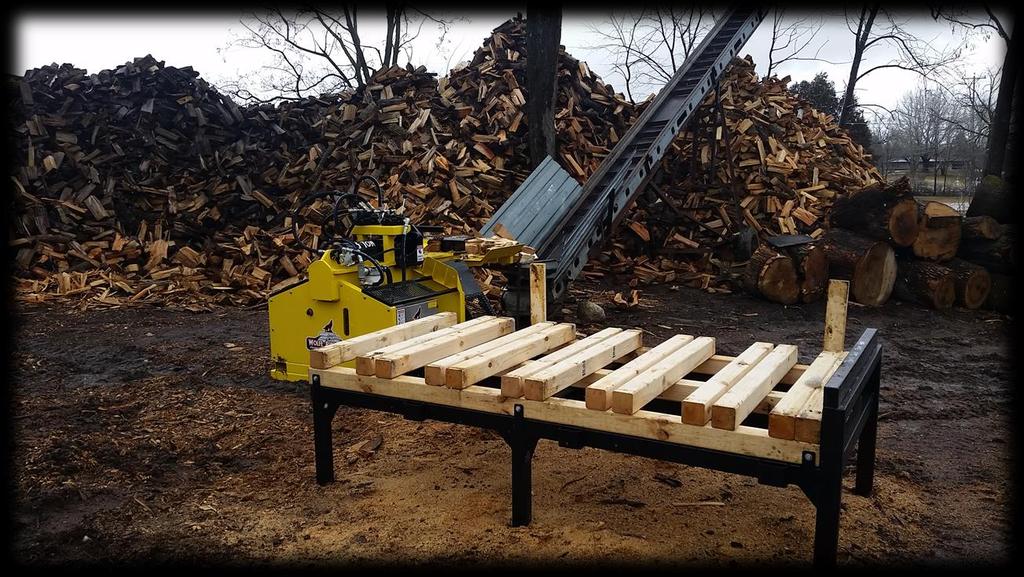 LOG CUTTING TABLES ALL ABOUT MAKING LIFE EASIER! Do your cutting at waist level, not in the dirt. 4 x 8 table size, 27 deck height.