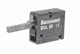 Bussmann NH bases Technical Data 10163 Accessories Microswitch Part Number Unit Packing BVL50 1 Microswitch suitable for the following NH fuse links: - 400 Volts