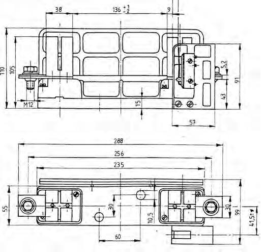 Dimensions drawings 1-pole for busbar mounting / baseplate