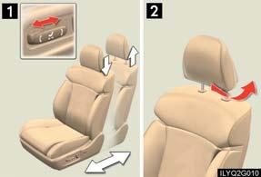 Topic 2 Before Driving Head Restraints n Driver s seat 1 2 Height adjustment: head restraint height can
