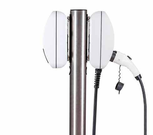 STAINLESS STEEL FLOOR MOUNTED POST Mount one charger on its own or two back-to-back.