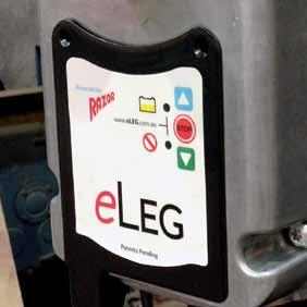 eleg is an electronic motorised landing leg that raises or lowers at the touch of the button.