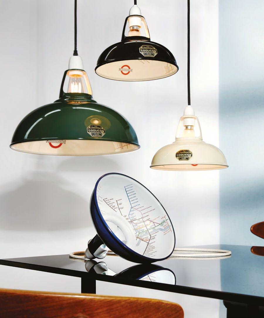 UNDERGROUND EDITION The Coolicon shade was designed in London and released in 1933, as was the original London Underground map designed by Harry Beck.