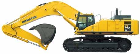 PC750-7 CRAWLER EXCAVATOR Komatsu SAA6D140E-3 338 kw direct injection emissionised Stage II intercooled turbocharged engine Double element type air cleaner with dust indicator and auto-dust evacuator