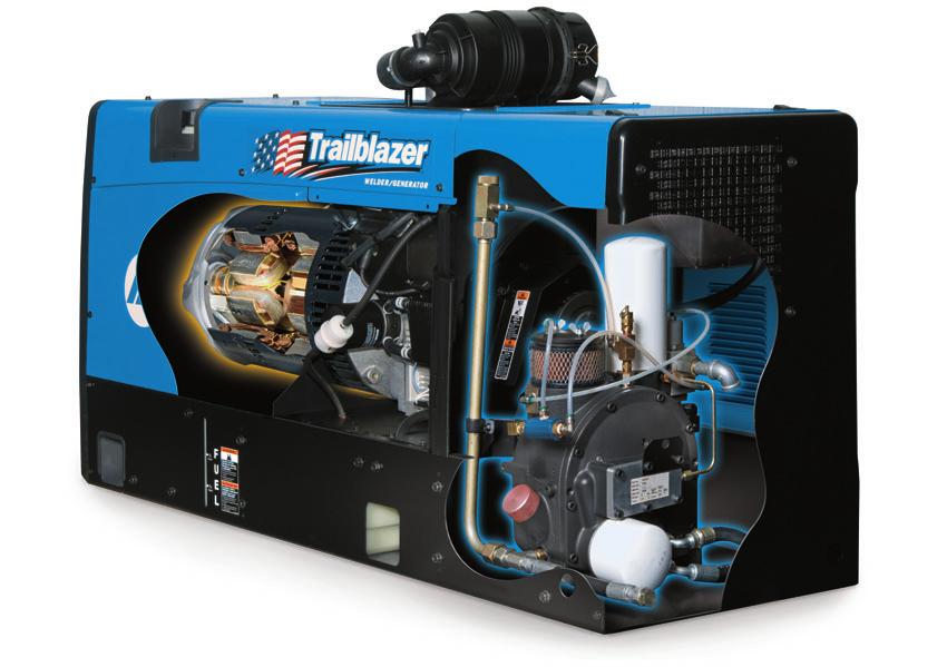 Trailblazer 302 Air Pak Features Size and Weight Takes only half the bed space of a separate engine-driven air compressor and welder, freeing up to 50% more room on