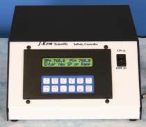 1 to 760 Torr (atm pressure) in test instruments with volumes as small as 1 ml. Standard features include 16-step programmable pressure ramp and serial communications for PC control and data logging.