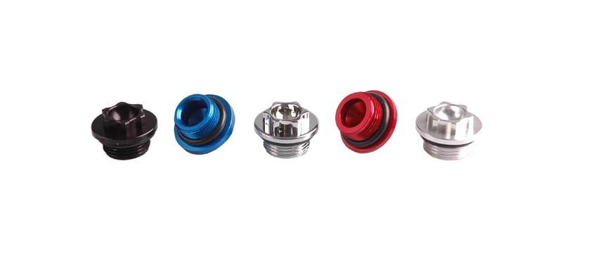 8 oil filler caps For weight reduction and protection, the Vortex Oil Filler Caps are machined from billet aluminum and are available in black, blue, chrome, red and