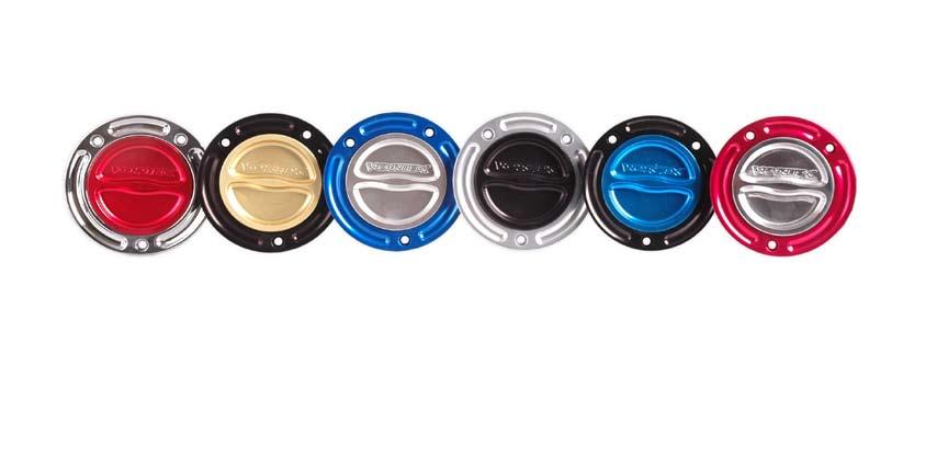 8 fuel caps Fuel Base and Lids sold seperately Create your own color combination Keyless and lightweight fuel cap base 009 CATALOG www.vortexracing.com.800.440.