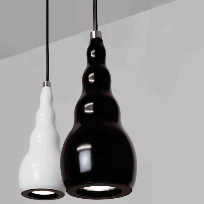 IPOLA L Design: INHOUE 5.04 1.65 Pendant in vinyl with black fabric cable 4.