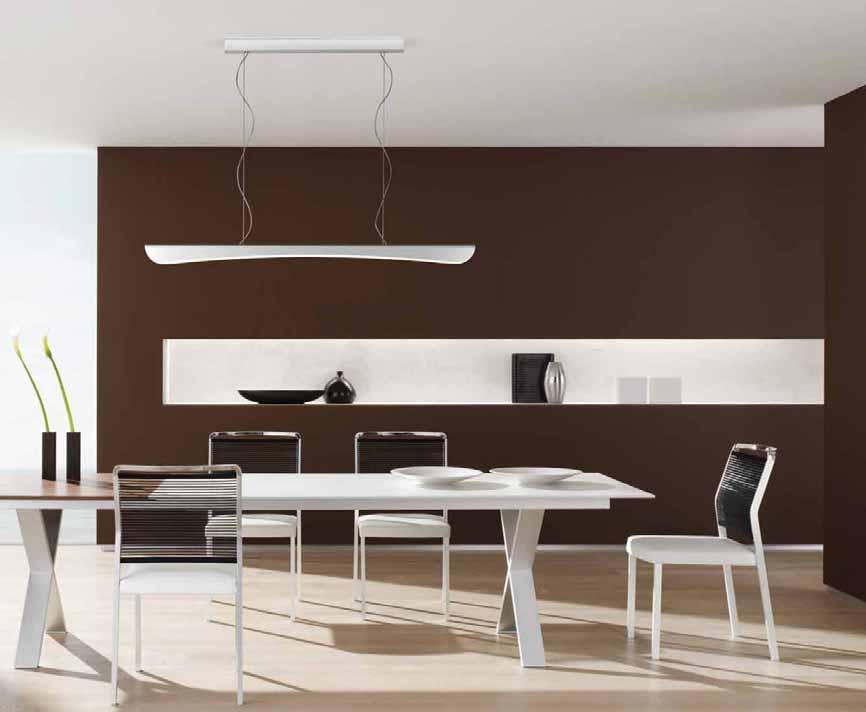 TRETTO Design: ee-id. TRETTO, a suspension pendant made of curved aluminum, is distinguished by it s slender and graceful yet unique design aesthetic. Form and function are perfectly complemented.