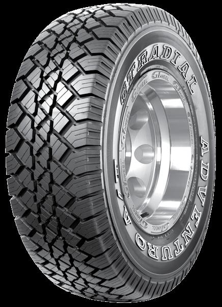 LIGHT MUD 4X4 Adventuro A/T is an all terrain tire for light trucks and SUVs designed to provide a balance