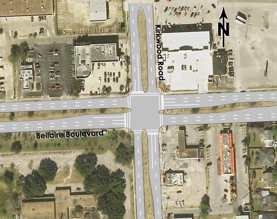 Figure 3: Bellaire Boulevard at South Kirkwood Road Intersection Layout 2.