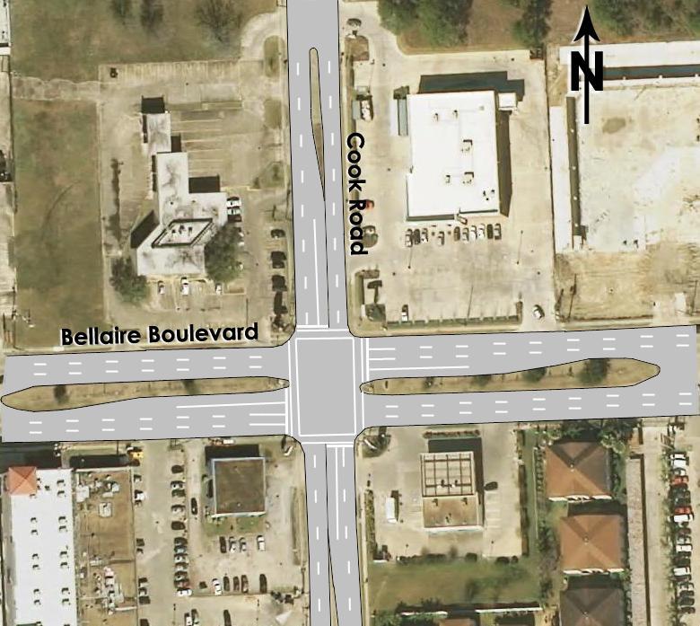 Figure 2: Bellaire Boulevard at Cook Road Intersection Layout 2.