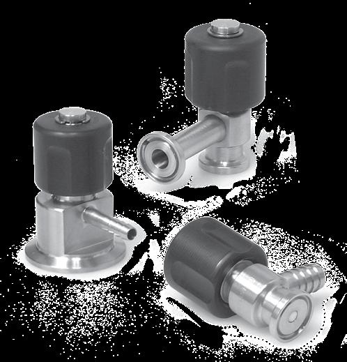 TOP-FLO Sample Valves Standard Features: 316L SS wetted part construction Standard finish: 20Ra, ID (SF1)/ 32Ra OD Replaceable tapered FDA/USP Class VI, PTFE stem for positive